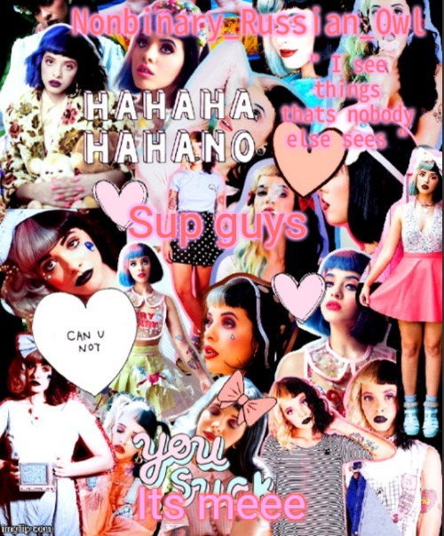 Totally not Crossbones | Sup guys; Its meee | image tagged in nonbinary_owl melanie martinez temp | made w/ Imgflip meme maker