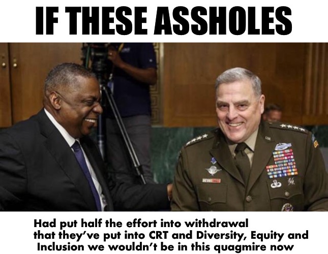 IF THESE ASSHOLES Had put half the effort into withdrawal that they’ve put into CRT and Diversity, Equity and
 Inclusion we wouldn’t be in t | made w/ Imgflip meme maker
