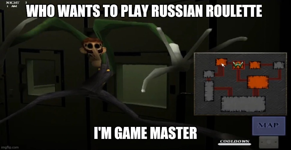 I honestly just need a person, a name, and a gender | WHO WANTS TO PLAY RUSSIAN ROULETTE; I'M GAME MASTER | image tagged in happy | made w/ Imgflip meme maker