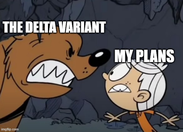 Lincoln Loud as my plans and a bear as the delta variant | THE DELTA VARIANT; MY PLANS | image tagged in the loud house,plans,nickelodeon,bear,delta,covid-19 | made w/ Imgflip meme maker