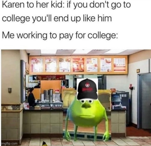 Yeah well at least I’m trying! | image tagged in funny,monsters inc,mike wazowski,funny memes,memes,sad | made w/ Imgflip meme maker