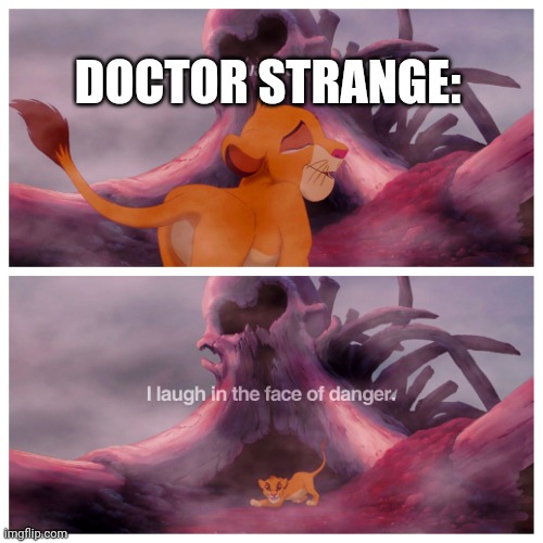 I laugh in the face of danger | DOCTOR STRANGE: | image tagged in i laugh in the face of danger | made w/ Imgflip meme maker