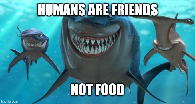 Fish are friends not food | HUMANS ARE FRIENDS NOT FOOD | image tagged in fish are friends not food | made w/ Imgflip meme maker