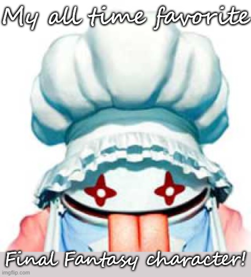 Quina Quen is cooking up a winning strategy! | My all time favorite; Final Fantasy character! | image tagged in quina,final fantasy,this is some serious gourmet shit,non binary,chef,imagination | made w/ Imgflip meme maker