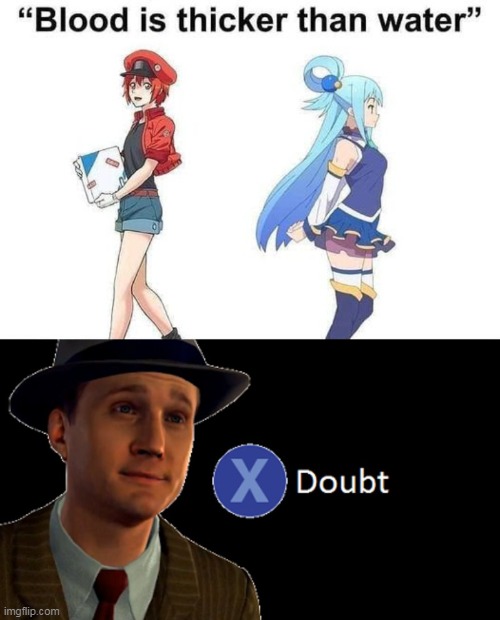 image tagged in l a noire press x to doubt,doubt,anime,meme | made w/ Imgflip meme maker