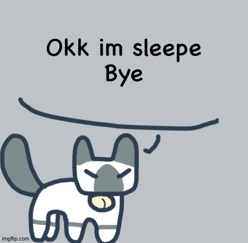 Cat | Okk im sleepe
Bye | image tagged in cat | made w/ Imgflip meme maker