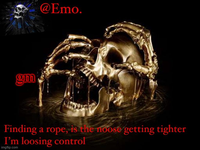 Emo skull announcement 1 | gm | image tagged in emo skull announcement 1 | made w/ Imgflip meme maker