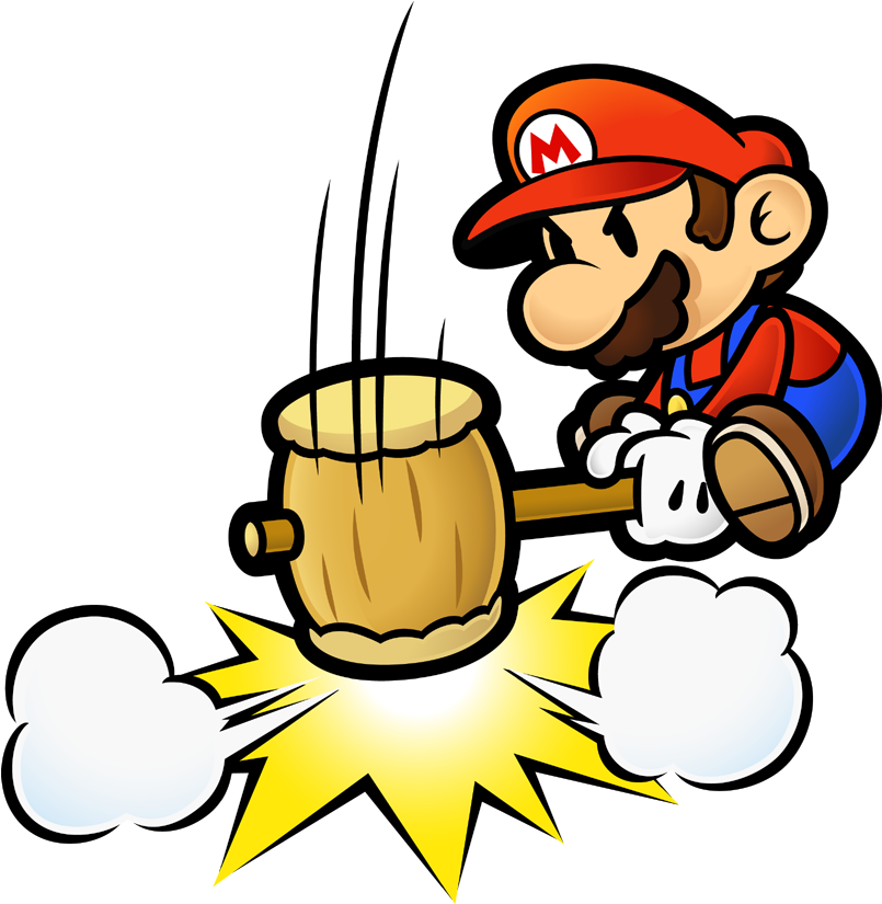 Mario hammer smash transparent Blank Meme Template