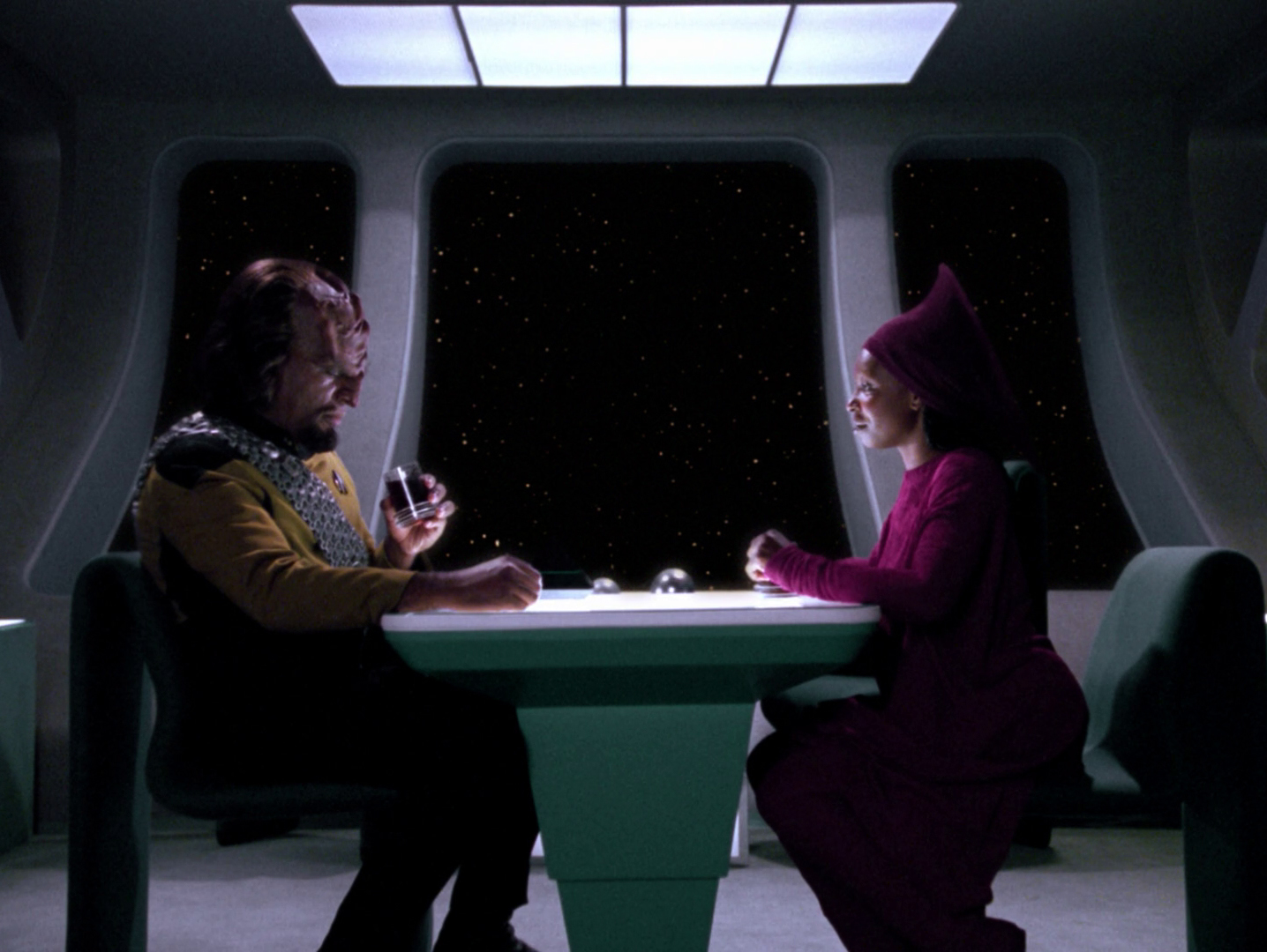 High Quality Worf and Guinan in Ten Forward Blank Meme Template