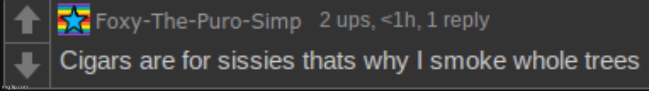 . | image tagged in cigars are for sissies that's why i smoke whole trees | made w/ Imgflip meme maker