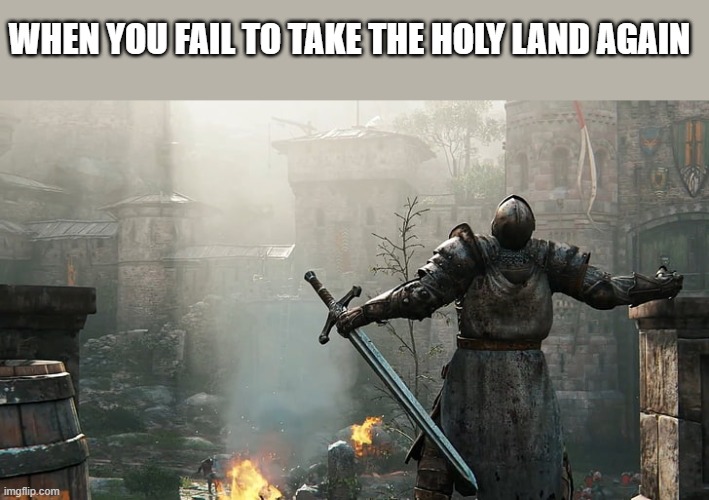 NOOOOOOOOOOOOOOOOOOOOOOOOOOOOOOOOOO | WHEN YOU FAIL TO TAKE THE HOLY LAND AGAIN | image tagged in crusader noooo | made w/ Imgflip meme maker