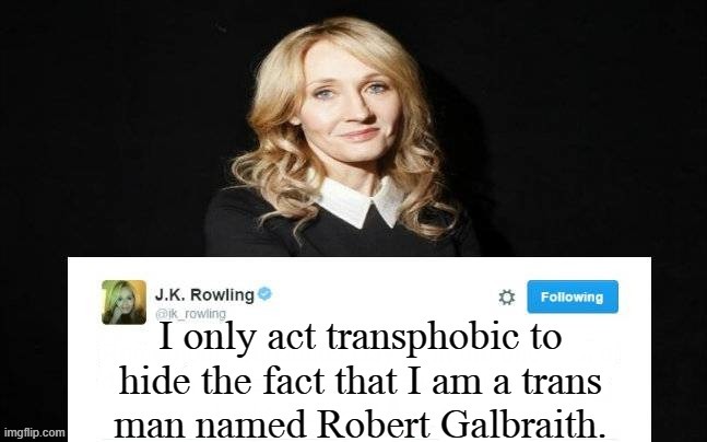 Look it up. | image tagged in jk rowling,closet,transgender | made w/ Imgflip meme maker