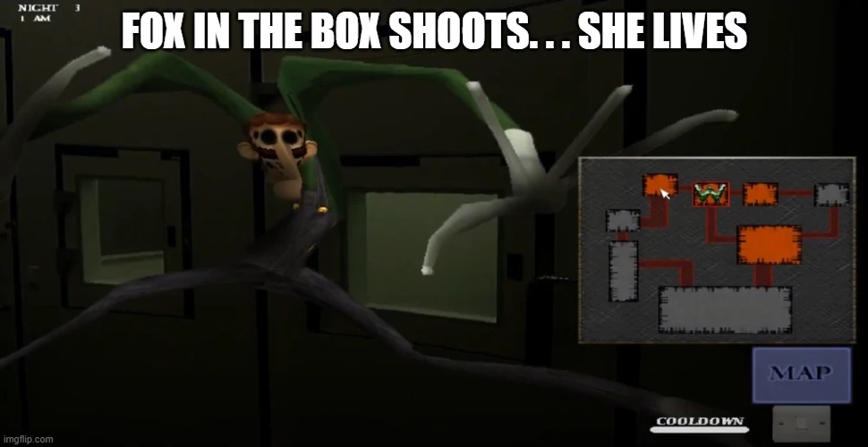 happy | FOX IN THE BOX SHOOTS. . . SHE LIVES | image tagged in happy | made w/ Imgflip meme maker