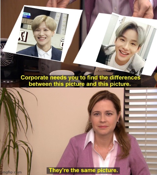yup taemin and jungwoo | image tagged in memes,they're the same picture,kpop | made w/ Imgflip meme maker