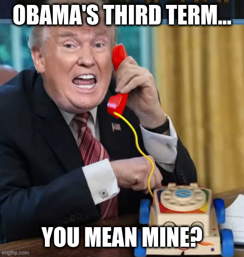 Obviously the country needed a break for eight years of competent leadership | OBAMA'S THIRD TERM... YOU MEAN MINE? | image tagged in i'm the president,usa,dumb,rumpt | made w/ Imgflip meme maker