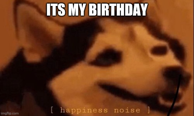 :D | ITS MY BIRTHDAY | image tagged in happiness noise | made w/ Imgflip meme maker