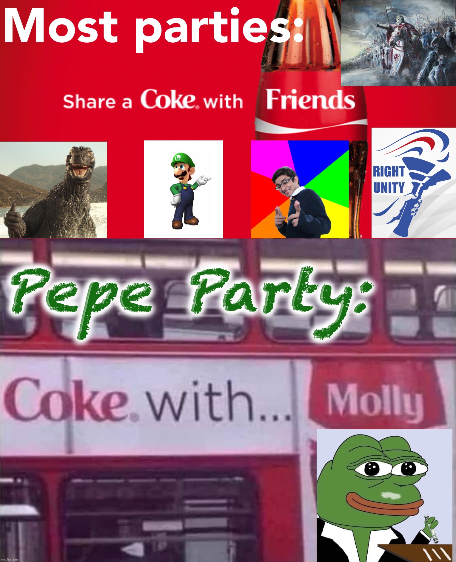 Most parties vs. Pepe Party Blank Meme Template