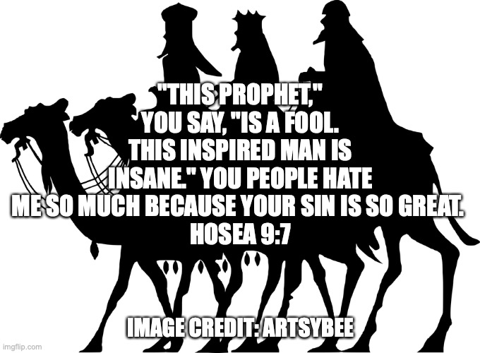 Blessed is he that cometh in the name of the Lord. | "THIS PROPHET," YOU SAY, "IS A FOOL. THIS INSPIRED MAN IS INSANE." YOU PEOPLE HATE ME SO MUCH BECAUSE YOUR SIN IS SO GREAT. 
HOSEA 9:7; IMAGE CREDIT: ARTSYBEE | image tagged in desolate | made w/ Imgflip meme maker