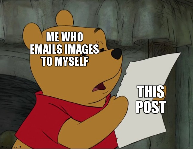 Winnie The Pooh | ME WHO EMAILS IMAGES TO MYSELF THIS POST | image tagged in winnie the pooh | made w/ Imgflip meme maker