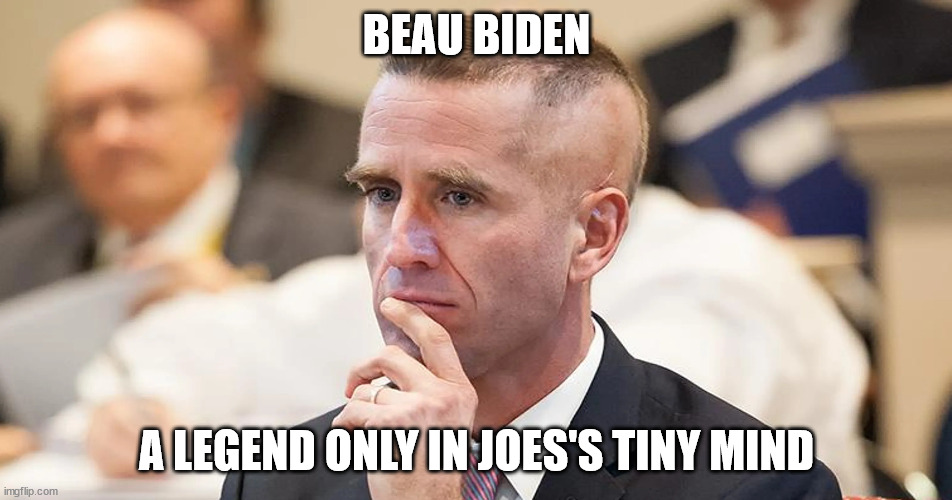 Beau got a paper cut in Afganistan | BEAU BIDEN; A LEGEND ONLY IN JOES'S TINY MIND | image tagged in biden | made w/ Imgflip meme maker