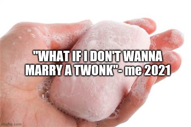 Soap | "WHAT IF I DON'T WANNA MARRY A TWONK"- me 2021 | image tagged in soap | made w/ Imgflip meme maker