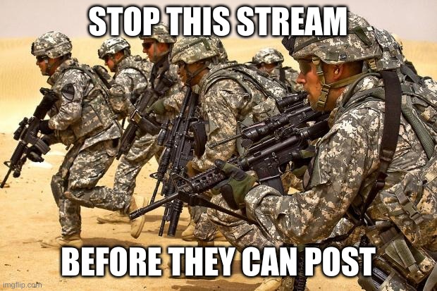 Military  | STOP THIS STREAM; BEFORE THEY CAN POST | image tagged in military | made w/ Imgflip meme maker