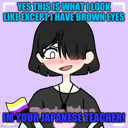 Im the cool teacher, have your phone out in my class,swearing allowed. | YES THIS IS WHAT I LOOK LIKE EXCEPT I HAVE BROWN EYES; IM YOUR JAPANESE TEACHER! | image tagged in japanese | made w/ Imgflip meme maker