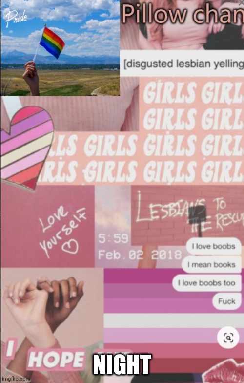 Night | NIGHT | image tagged in lesbian | made w/ Imgflip meme maker