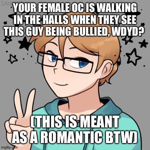 I love rping | YOUR FEMALE OC IS WALKING IN THE HALLS WHEN THEY SEE THIS GUY BEING BULLIED, WDYD? (THIS IS MEANT AS A ROMANTIC BTW) | made w/ Imgflip meme maker