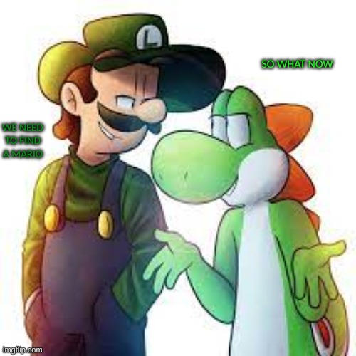 SO WHAT NOW; WE NEED TO FIND A MARIO | made w/ Imgflip meme maker