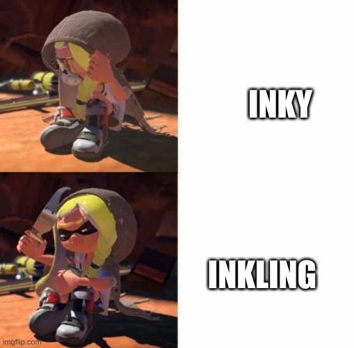 bounce | INKY; INKLING | image tagged in drake format but inkling girl,imgflip points | made w/ Imgflip meme maker
