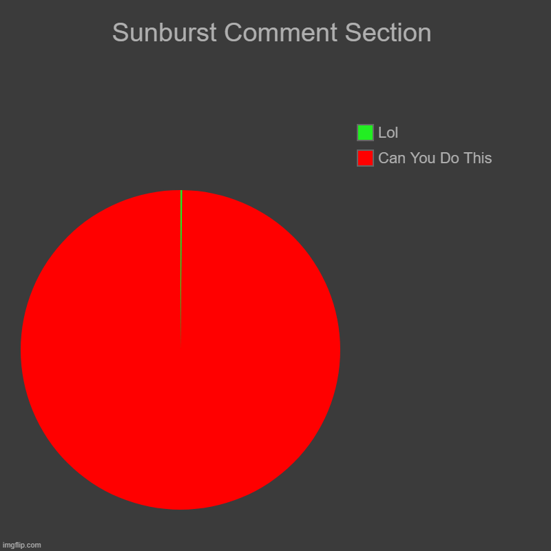 Sunburst Comment Section | Can You Do This, Lol | image tagged in charts,pie charts | made w/ Imgflip chart maker
