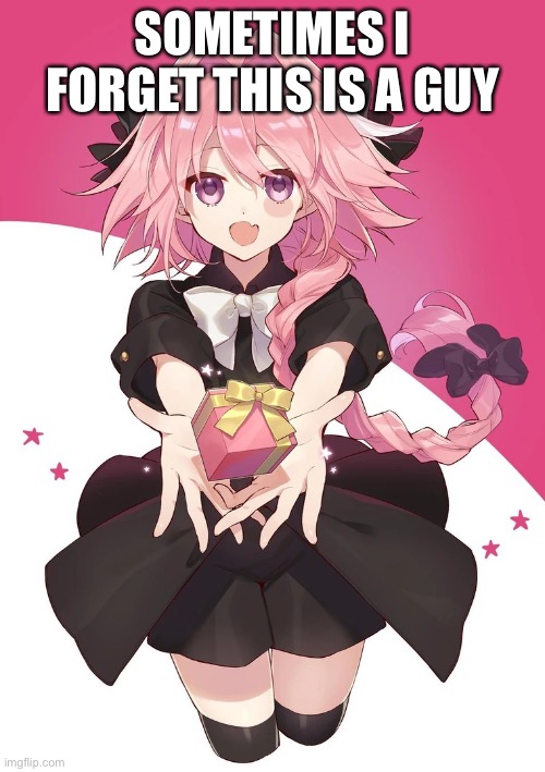 Astolfo 2 | SOMETIMES I FORGET THIS IS A GUY | image tagged in astolfo 2 | made w/ Imgflip meme maker