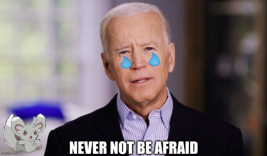 scared |  NEVER NOT BE AFRAID | image tagged in joe biden 2020 | made w/ Imgflip meme maker