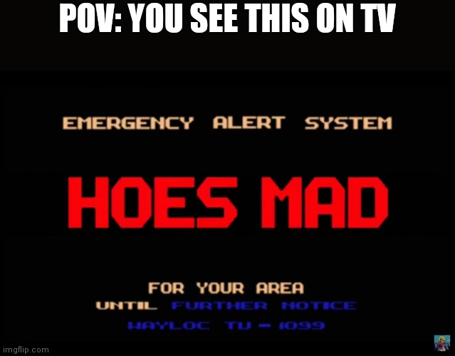 XDDDDDDD | POV: YOU SEE THIS ON TV | image tagged in eas hoes mad | made w/ Imgflip meme maker