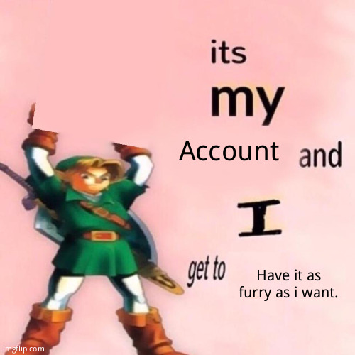 It's my ___ and I get to ____. | Account; Have it as furry as i want. | image tagged in it's my ___ and i get to ____ | made w/ Imgflip meme maker