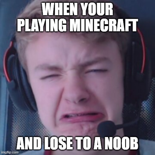 ur dead cause of a noob | WHEN YOUR PLAYING MINECRAFT; AND LOSE TO A NOOB | image tagged in tommyinnit,dream smp,youtube | made w/ Imgflip meme maker