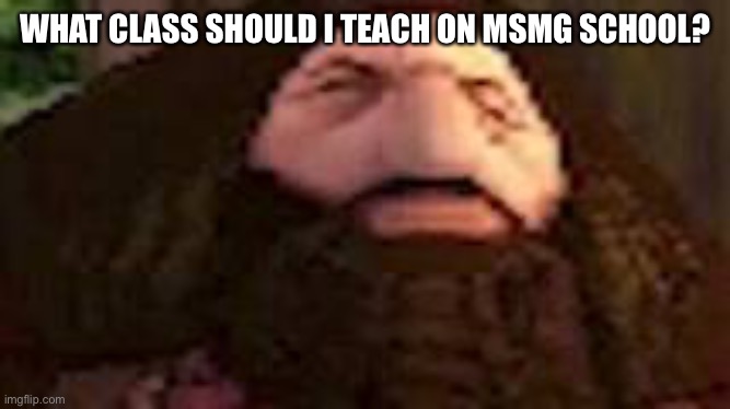 Bajak | WHAT CLASS SHOULD I TEACH ON MSMG SCHOOL? | image tagged in ps1 hagrid | made w/ Imgflip meme maker