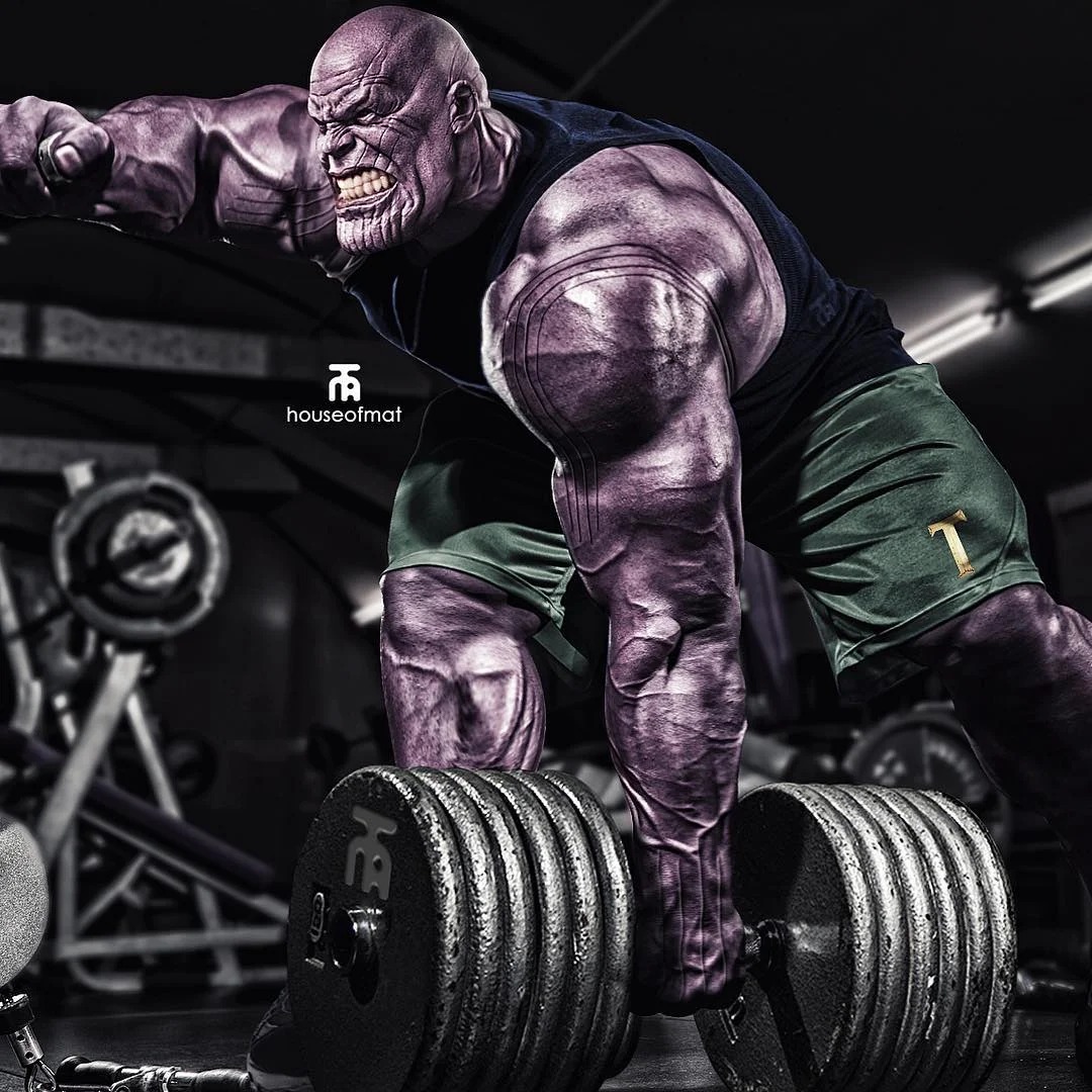 Thanos lifting weights Blank Meme Template