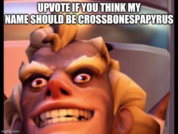 Just all my friends making their names into undertale names and so why the hell not me | UPVOTE IF YOU THINK MY NAME SHOULD BE CROSSBONESPAPYRUS | image tagged in ratjunk | made w/ Imgflip meme maker