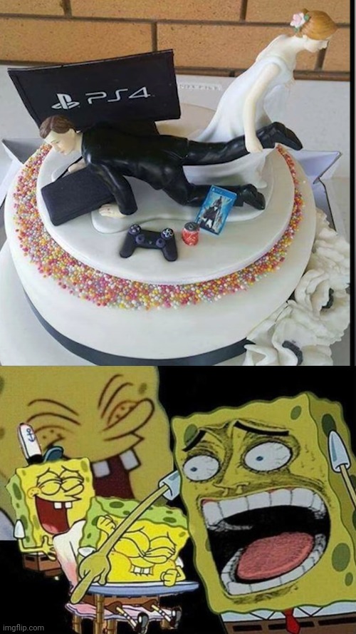 best Cake in the History | image tagged in spongebob laughing hysterically | made w/ Imgflip meme maker