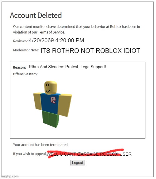 ASKING PEOPLE TO REPORT THE HACKER IS ILLEGAL ON ROBLOX!?!?!? :  r/StupidRobloxBans