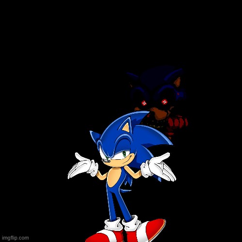 Dark Sonic (transparent) Meme Generator - Imgflip