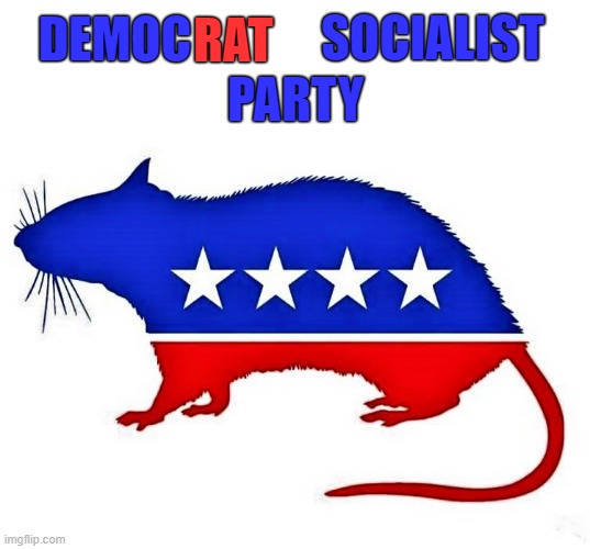 new democrat logo | DEMOC; SOCIALIST; RAT; PARTY | image tagged in political humor,democrat party,democratic socialism,democrats,rats,communist socialist | made w/ Imgflip meme maker