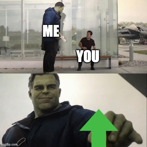 Hulk upvote Blank Meme Template