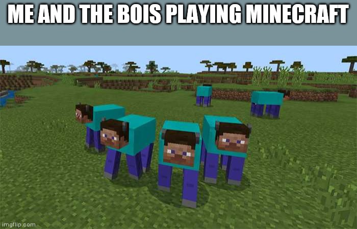 me and the boys | ME AND THE BOIS PLAYING MINECRAFT | image tagged in me and the boys | made w/ Imgflip meme maker