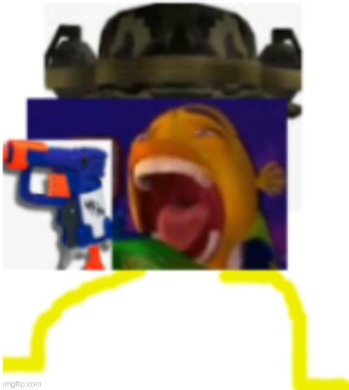 Phish in war with nerf gun | image tagged in fish,war,gun,nerf | made w/ Imgflip meme maker