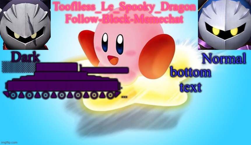 Dead Stream. t a n k | ░░░░░░███████ ]▄▄▄▄▄▄▄▄
▂▄▅█████████▅▄▃▂
I███████████████████]. 
◥⊙▲⊙▲⊙▲⊙▲⊙▲⊙▲⊙◤... bottom text | image tagged in tooflless's kirby temp | made w/ Imgflip meme maker