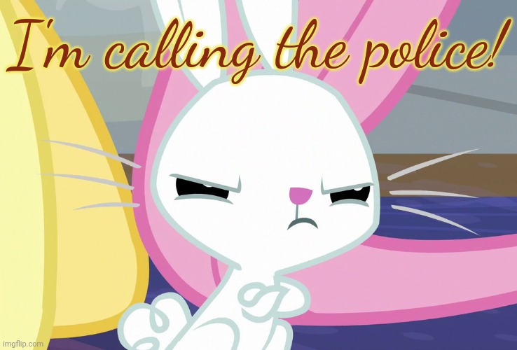 Angel's Glare Look (MLP) | I'm calling the police! | image tagged in angel's glare look mlp | made w/ Imgflip meme maker