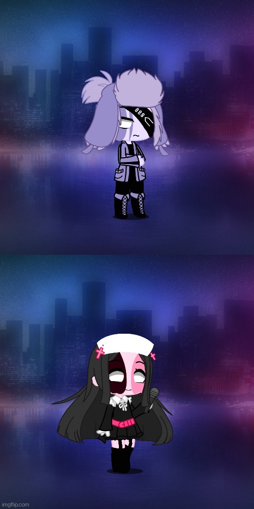 I made ruv and sarv | image tagged in memes,blank transparent square,gacha club,fnf | made w/ Imgflip meme maker